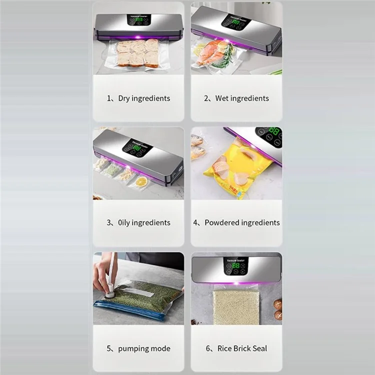 Home Automatic Vacuum Sealer Food Preservation Machine with 30 Vacuum Bags - EU Plug