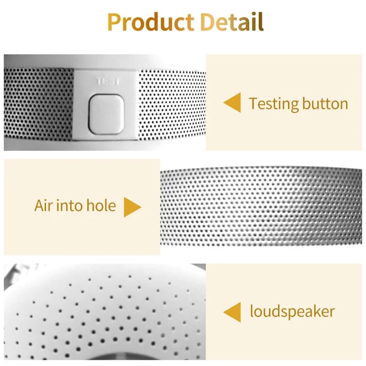 ACJ512COM Compound Type CO Gas Monitor Alarm Carbon Monoxide Smoke Detector for Home Hotel Bedroom KTV Office (English Version)