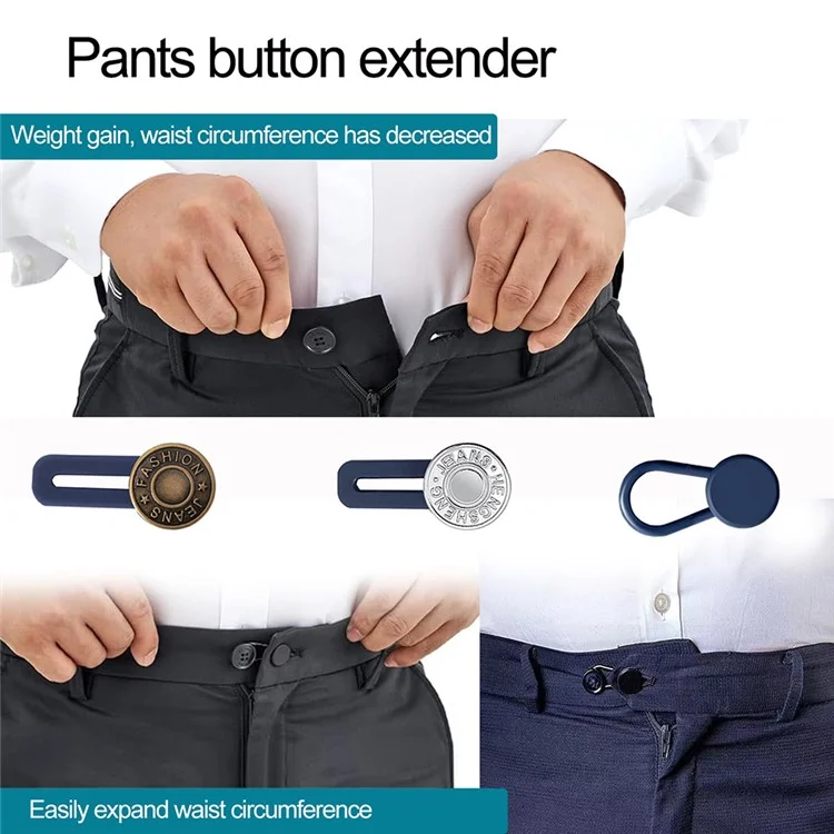 12Pcs / Set Pant Waist Extenders for Jeans / Trousers / Skirts No Sew Adjustable Button Extenders