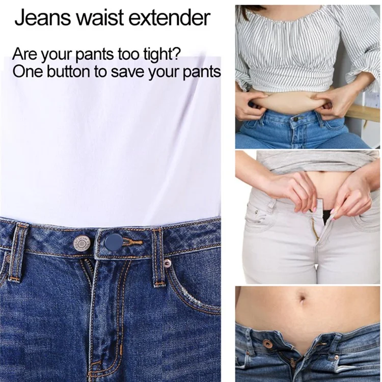 12Pcs / Set Pant Waist Extenders for Jeans / Trousers / Skirts No Sew Adjustable Button Extenders