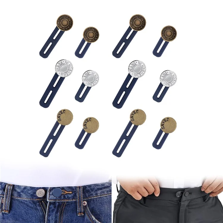 12 Peças / Conjunto de Extensores de Botão Ajustáveis para Calças Jeans / Calças / Saias Sem Costura para Alargar a Cintura
