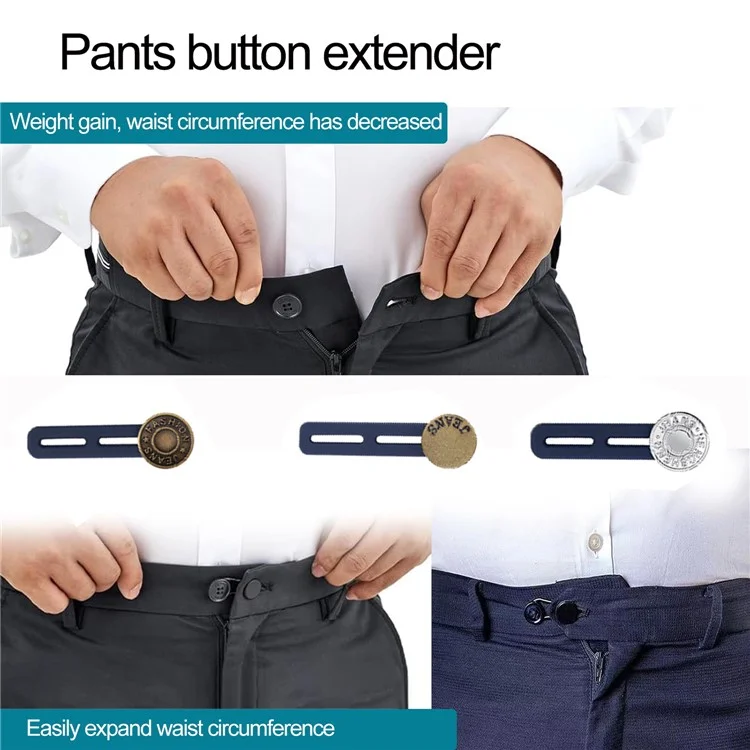 12 Peças / Conjunto de Extensores de Botão Ajustáveis para Calças Jeans / Calças / Saias Sem Costura para Alargar a Cintura