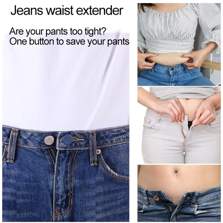 12 Peças / Conjunto de Extensores de Botão Ajustáveis para Calças Jeans / Calças / Saias Sem Costura para Alargar a Cintura