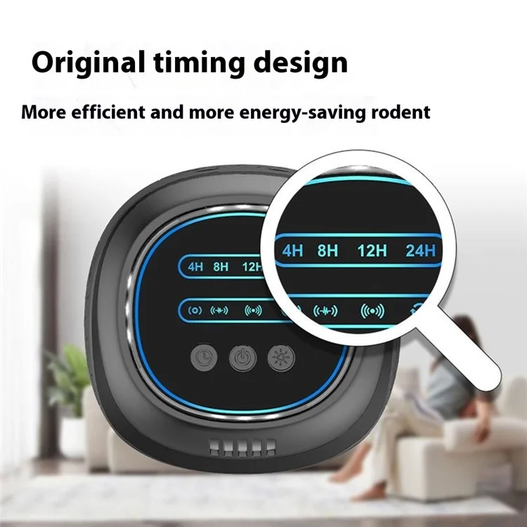 B01 4 Modes High Power Ultrasonic Pest Repeller with Timer Flashing Light for Mice / Rats / Cockroaches - Black