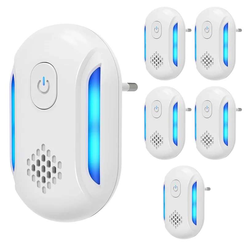 312 6Pcs High Power Ultrasonic Pest Repeller for Mice Mosquitoes Cockroaches Multifunction Electronic Insect Repellent - EU Plug