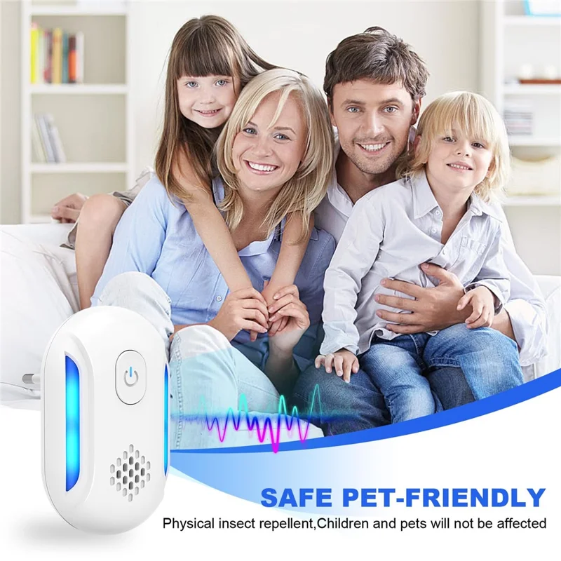 312 6Pcs High Power Ultrasonic Pest Repeller for Mice Mosquitoes Cockroaches Multifunction Electronic Insect Repellent - EU Plug