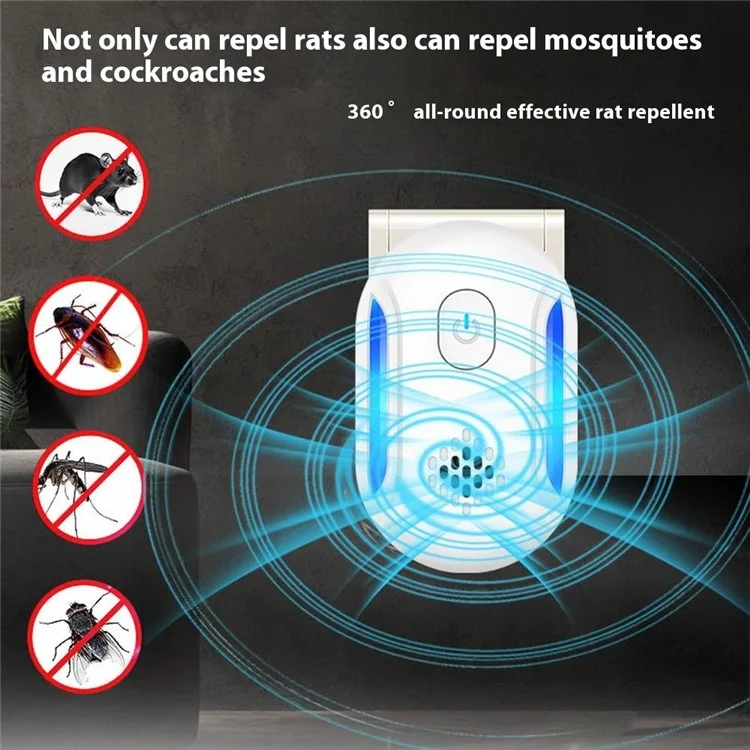Repelente Ultrassônico de Alta Potência 312 com 2 Peças para Ratos, Mosquitos e Baratas - Multifuncional, Repelente Eletrônico de Insetos - Plugue EUA