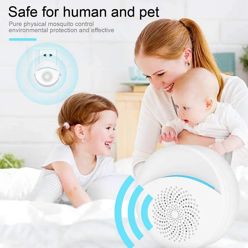 314 Ultrasonic Pest Repeller for Home Indoor Mini Mosquito Repellent Mite Remover Insect Mouse Repeller - UK Plug