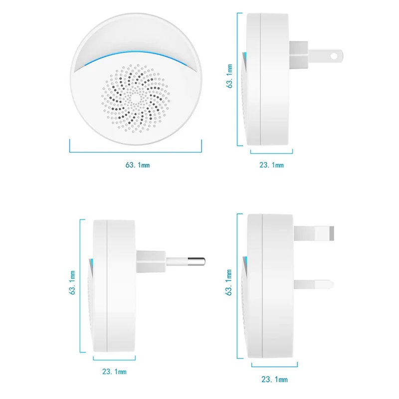 314 Ultrasonic Pest Repeller for Home Indoor Mini Mosquito Repellent Mite Remover Insect Mouse Repeller - UK Plug