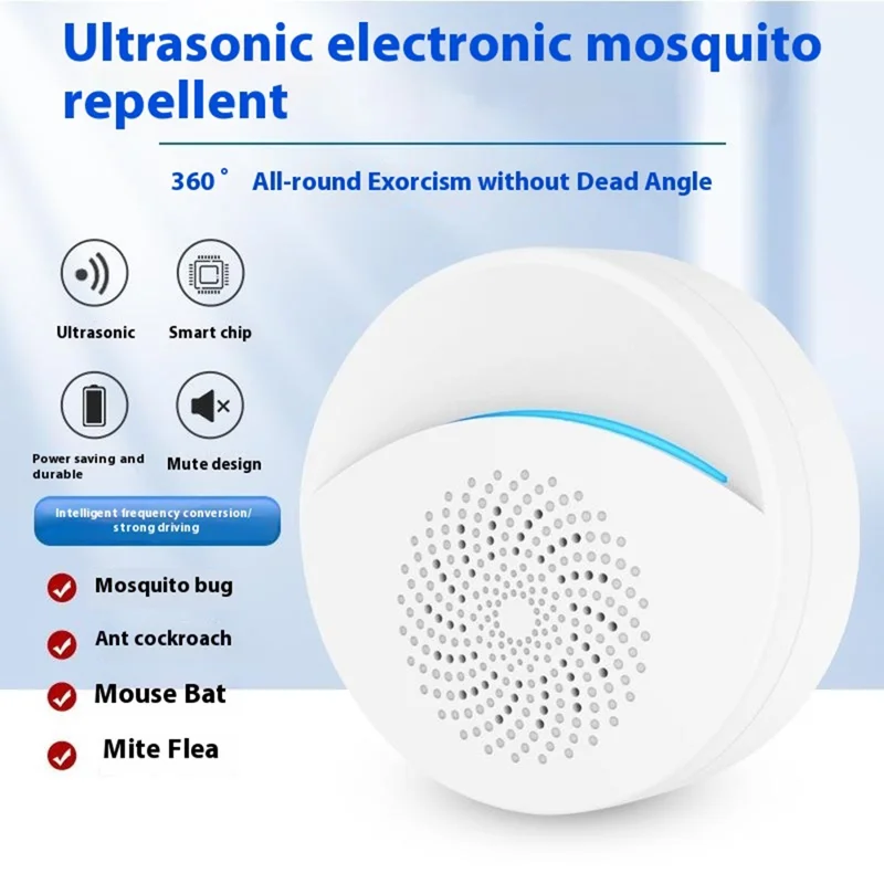 314 Ultrasonic Pest Repeller for Home Indoor Mini Mosquito Repellent Mite Remover Insect Mouse Repeller - UK Plug