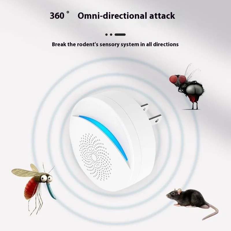 314 Ultrasonic Pest Repeller for Home Indoor Mini Mosquito Repellent Mite Remover Insect Mouse Repeller - UK Plug