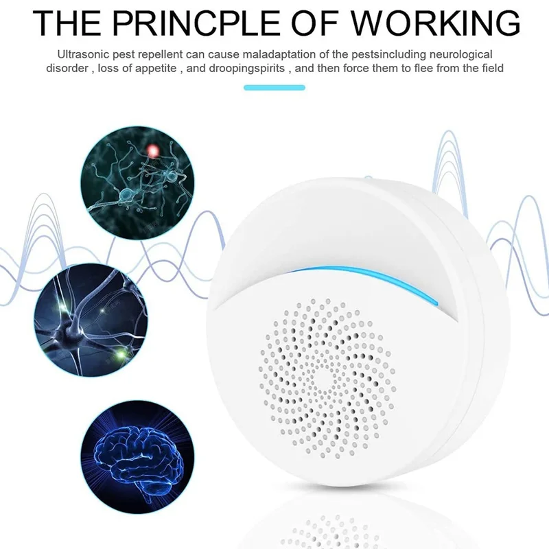 314 Ultrasonic Pest Repeller for Home Indoor Mini Mosquito Repellent Mite Remover Insect Mouse Repeller - UK Plug