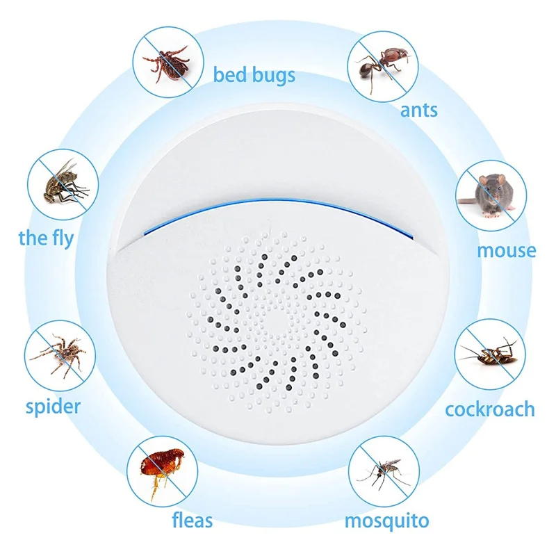314 Ultrasonic Pest Repeller for Home Indoor Mini Mosquito Repellent Mite Remover Insect Mouse Repeller - UK Plug
