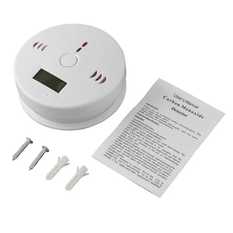 XY-602 Accurate Carbon Monoxide Detector Battery Powered CO Poisonous Toxic Gas Sensor Monitor with LCD Display Easy to Read (English Version)