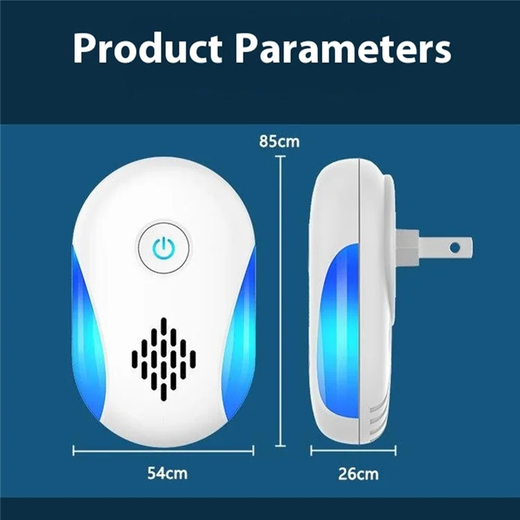 311 6Pcs Ultrasonic Pest Repeller Dual Mode Blue and Purple Light Household Mouse Repellent - UK Plug