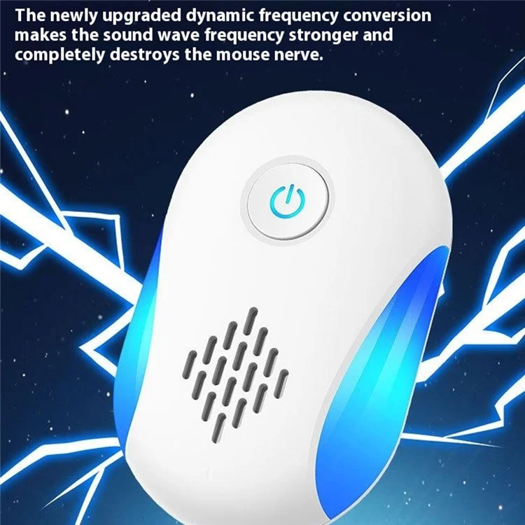 311 6Pcs Ultrasonic Pest Repeller Dual Mode Blue and Purple Light Household Mouse Repellent - UK Plug