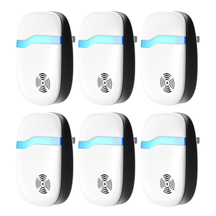 313 6Pcs Ultrasonic Pest Repeller Multifunction Electronic Repellent for Mice / Mosquitoes / Insects - US Plug