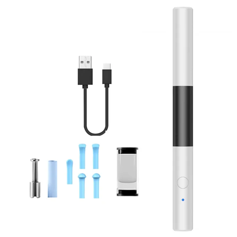 P80 High Definition 1920P Wireless Smart Ear Cleaning Endoscope Ear Wax Removal Tool Kit, Standard Version - White