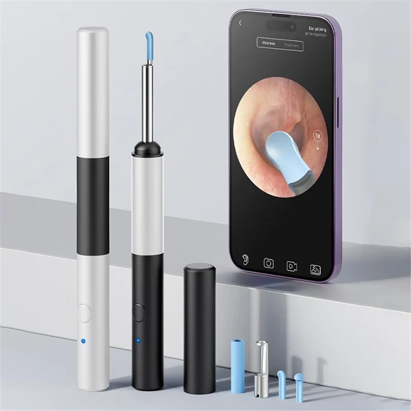 P80 High Definition 1920P Wireless Smart Ear Cleaning Endoscope Ear Wax Removal Tool Kit, Standard Version - White