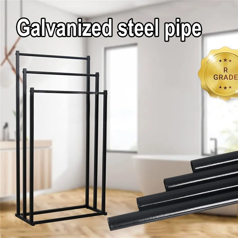 3-Tier Standing Towel Rack Bathroom Metal Towel Storage Organizer Stand - White