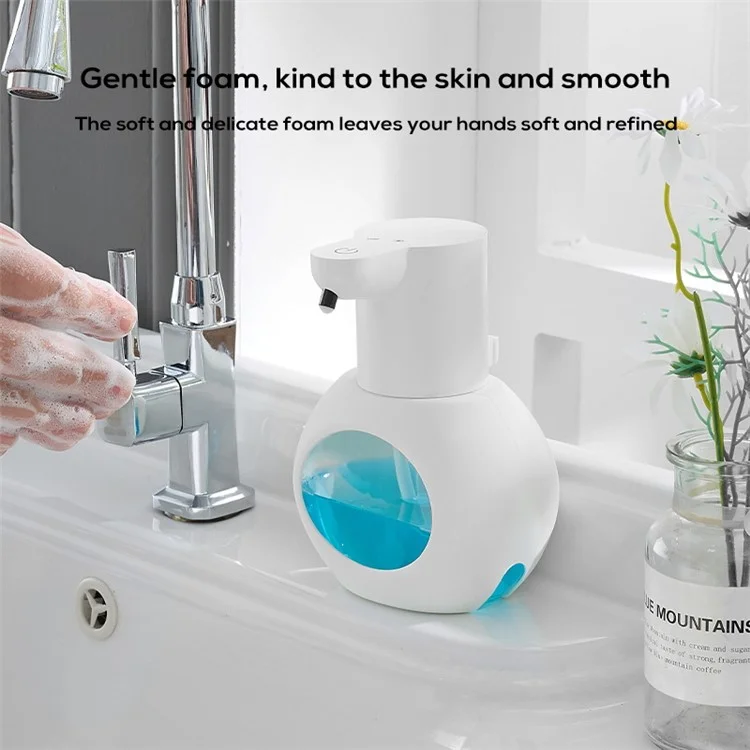 Dispensador de Jabón en Espuma Automático sin Contacto con Sensor Infrarrojo para Lavado de Manos - Tipo Gota Líquida / Blanco