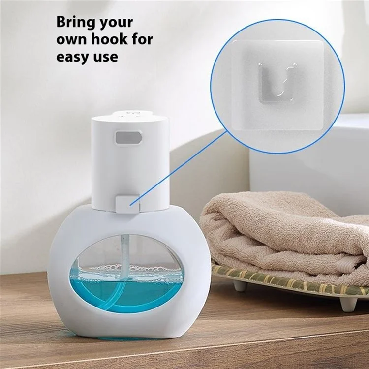 Dispensador de Jabón en Espuma Automático sin Contacto con Sensor Infrarrojo para Lavado de Manos - Tipo Gota Líquida / Blanco