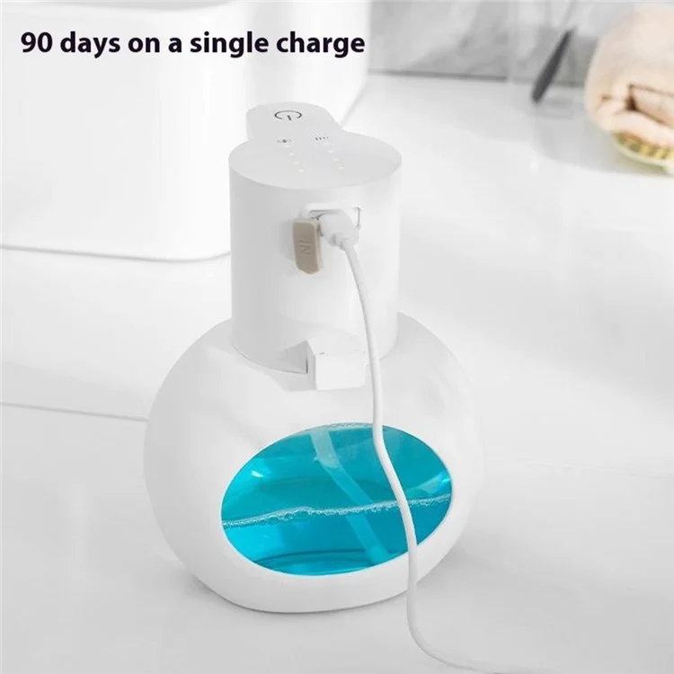 Dispensador de Jabón en Espuma Automático sin Contacto con Sensor Infrarrojo para Lavado de Manos - Tipo Gota Líquida / Blanco