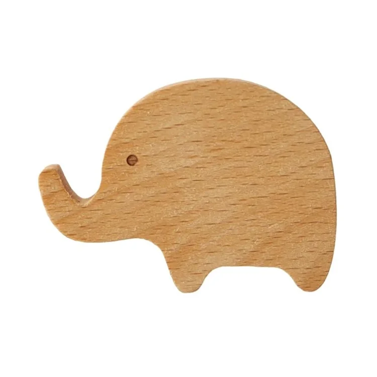 Cute Wooden Drawer Pulls Kids Room Closet Cabinet Cartoon Pattern Handles Decorative Hooks - Elephant  /  M6 Nut