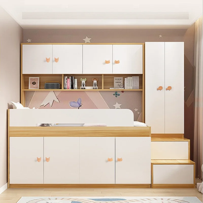 Cute Wooden Drawer Pulls Kids Room Closet Cabinet Cartoon Pattern Handles Decorative Hooks - Moon  /  M6 Nut