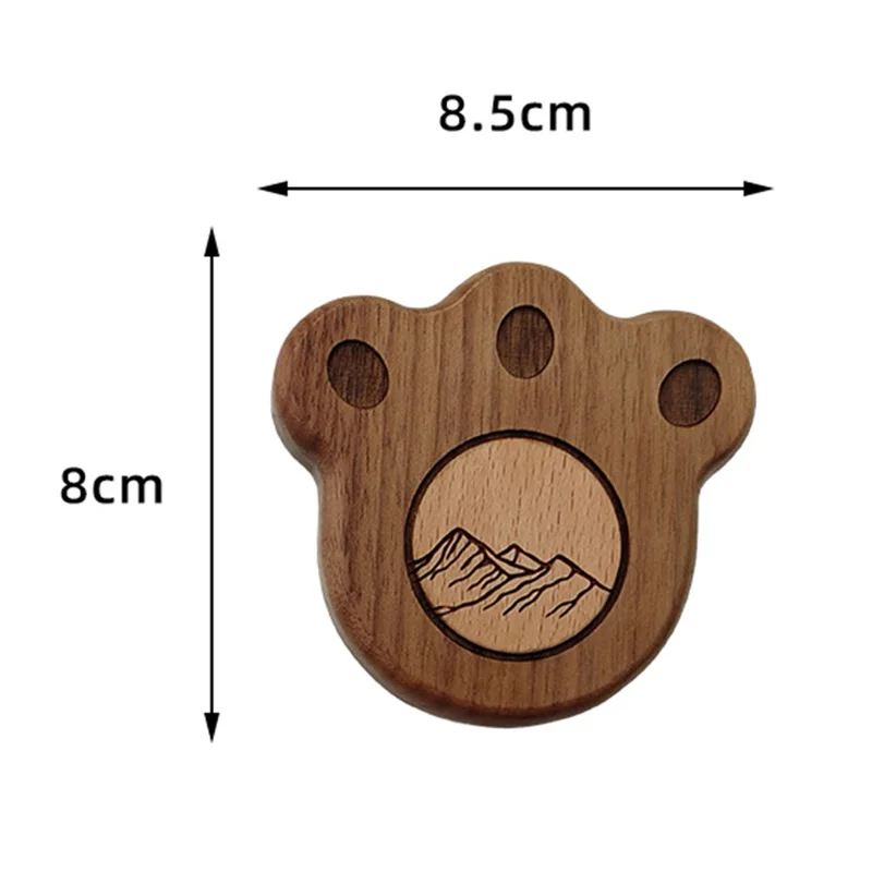 8.5x8cm Bear Claw Bottle Opener Walnut Wood Fridge Magnet Cup Mat Multifunction Kitchen Tool