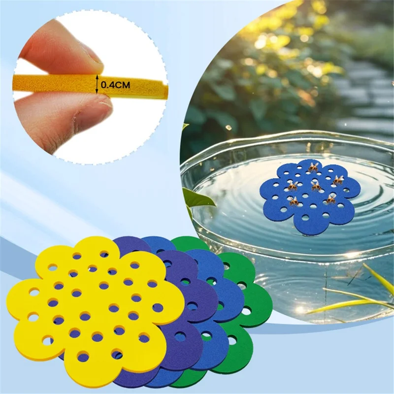 Floating Bee Island Butterfly Water Feeder Tray Insect Drinking Station for Outdoor Garden Decor - Blue