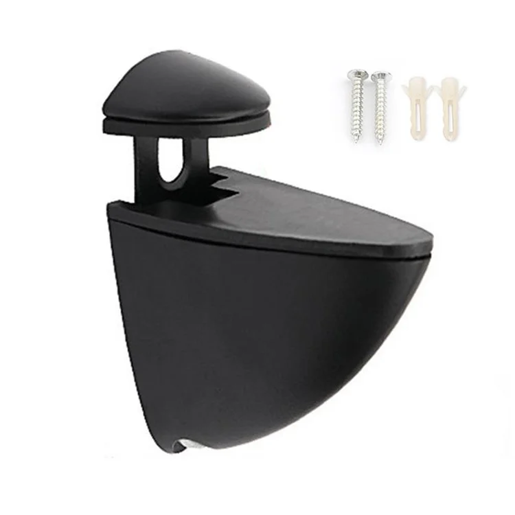 K169 3-20mm Adjustable Glass Shelf Zinc Alloy Clamp Glass Wood Board Fixing Clip Support Bracket - Black
