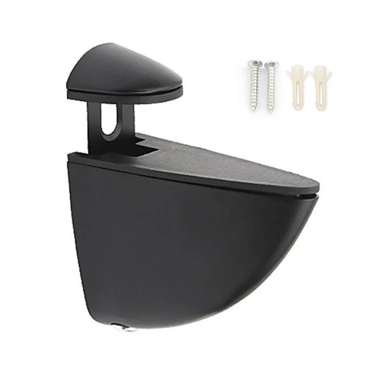 K170 3-20mm Adjustable Glass Shelf Zinc Alloy Clamp Glass Wood Board Fixing Clip Support Bracket - Black