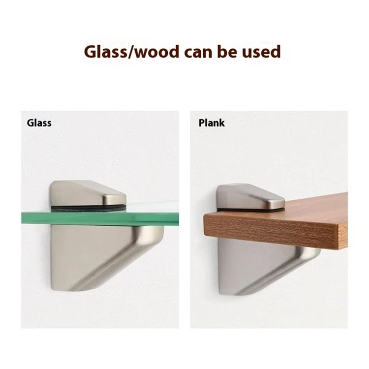 K170 3-20mm Adjustable Glass Shelf Zinc Alloy Clamp Glass Wood Board Fixing Clip Support Bracket - Black