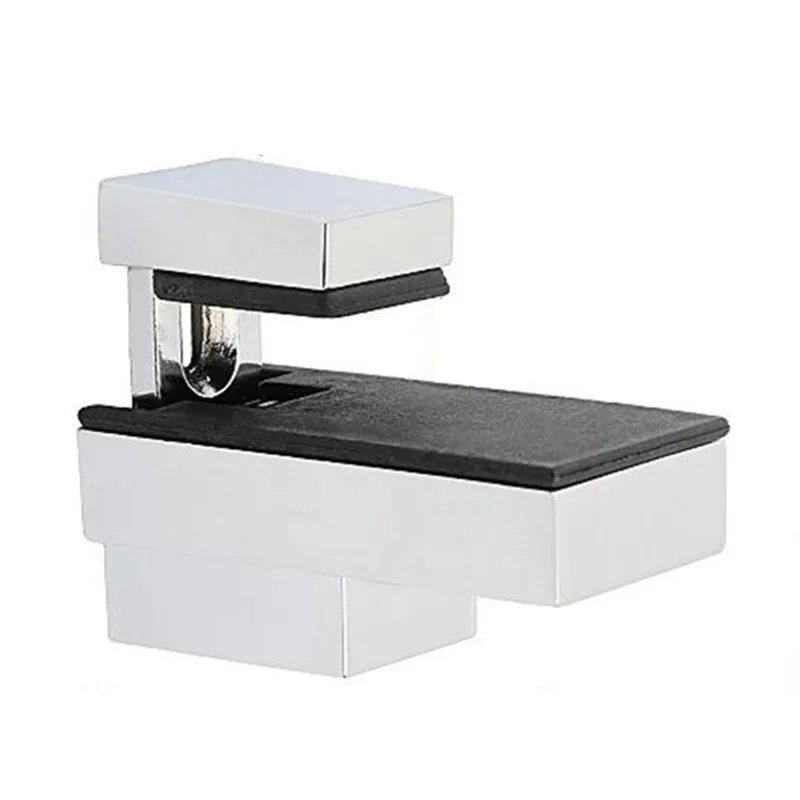 K826 Adjustable Glass Shelf Fixed Holder Zinc Alloy Support Clamp Arc-Mouth Clip (Clamping Thickness: 3 - 15mm) - Bright