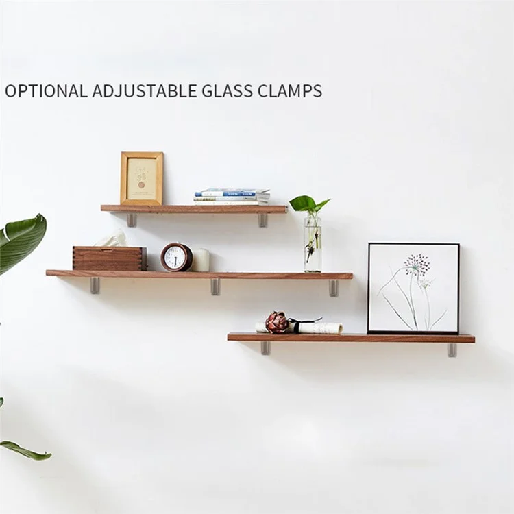 K854 Adjustable Glass Shelf Clamp Extra Large Zinc Alloy Board Support Bracket Arched Mouth Clip (Clamping Thickness: 7 - 40mm) - Brushed