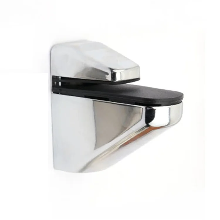 K854 Adjustable Glass Shelf Clamp Extra Large Zinc Alloy Board Support Bracket Arched Mouth Clip (Clamping Thickness: 7 - 40mm) - Brushed