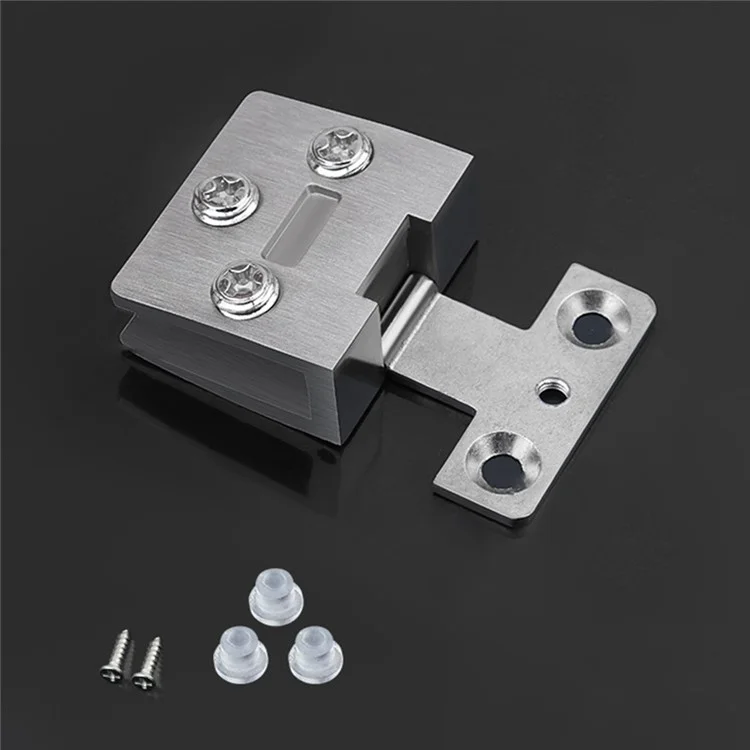 K843 Frameless Glass Door Hinge for Wine Cabinet / Pet Cabinet No Drilling Required 4-5mm Glass - Brushed