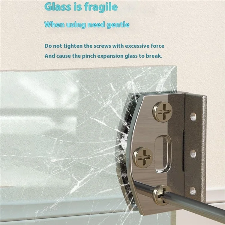 K843 Frameless Glass Door Hinge for Wine Cabinet / Pet Cabinet No Drilling Required 4-5mm Glass - Brushed