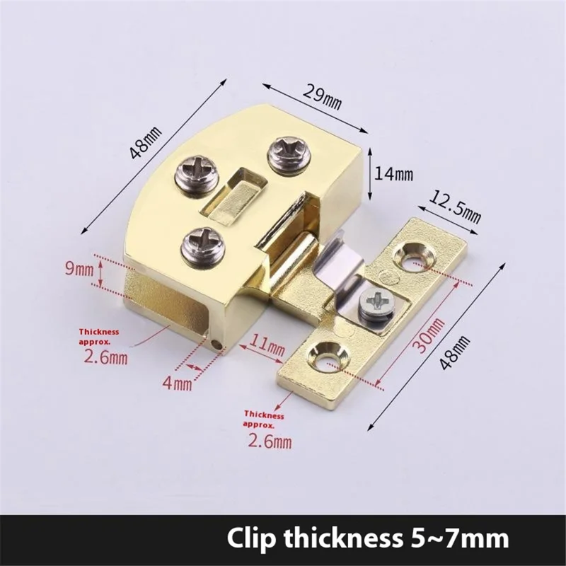 K845 Glass Door Hinge Punching Free Cabinet Hinge Clamp for Wine Cabinet / Pet Display Case 5-6mm Glass Thickness