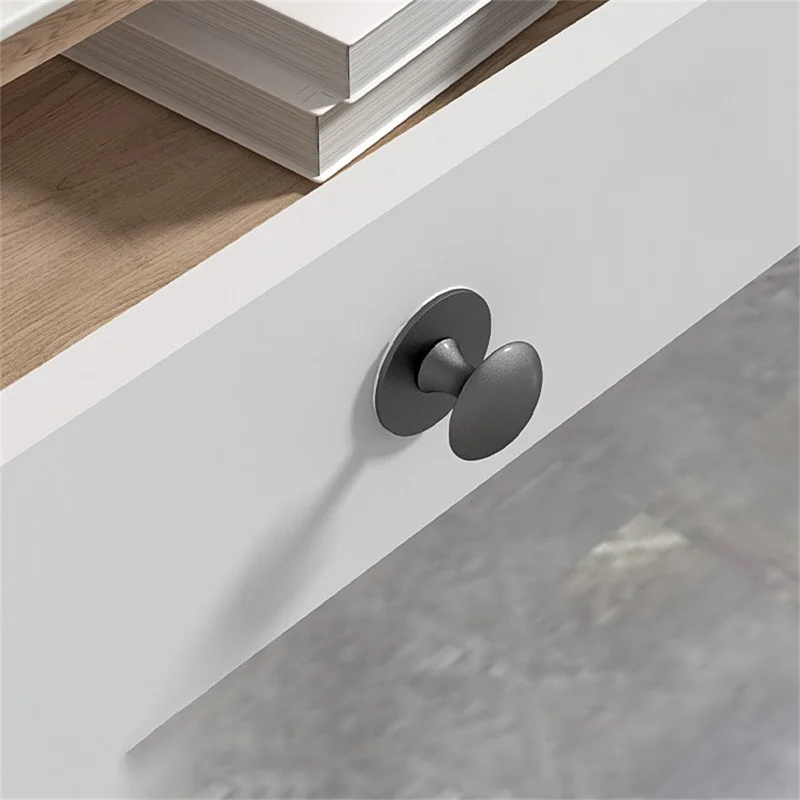 Stainless Steel No-Drill Furniture Cabinet Door Handle Adhesive Round Drawer Pull Knob - Tarnish