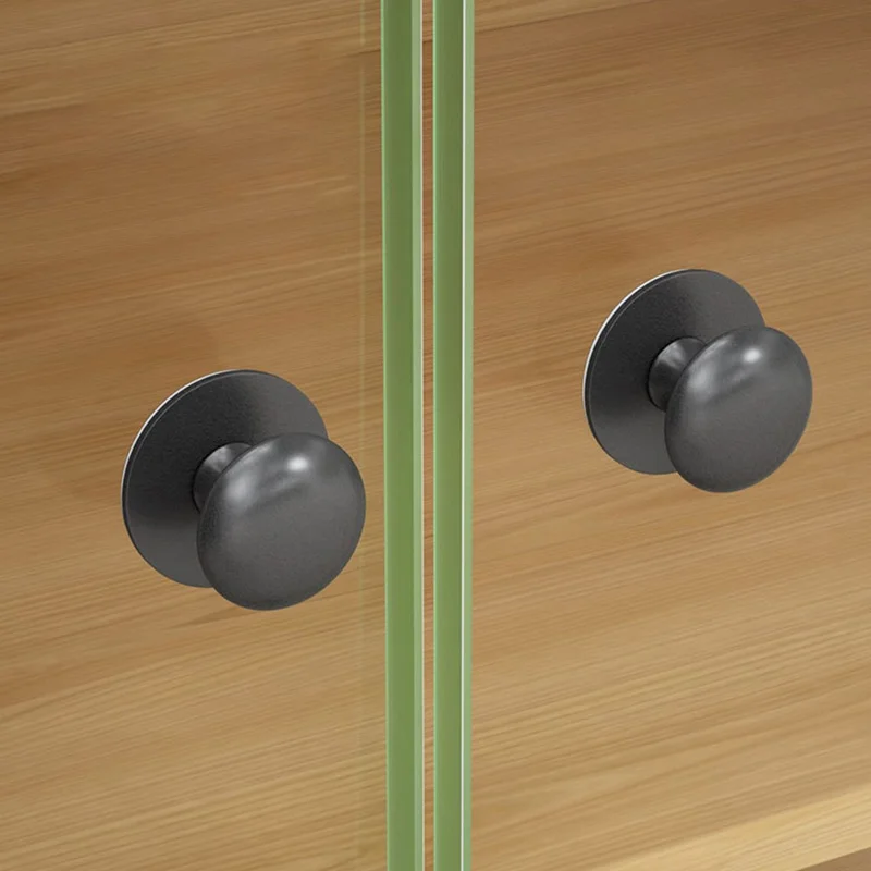 Stainless Steel No-Drill Furniture Cabinet Door Handle Adhesive Round Drawer Pull Knob - Tarnish