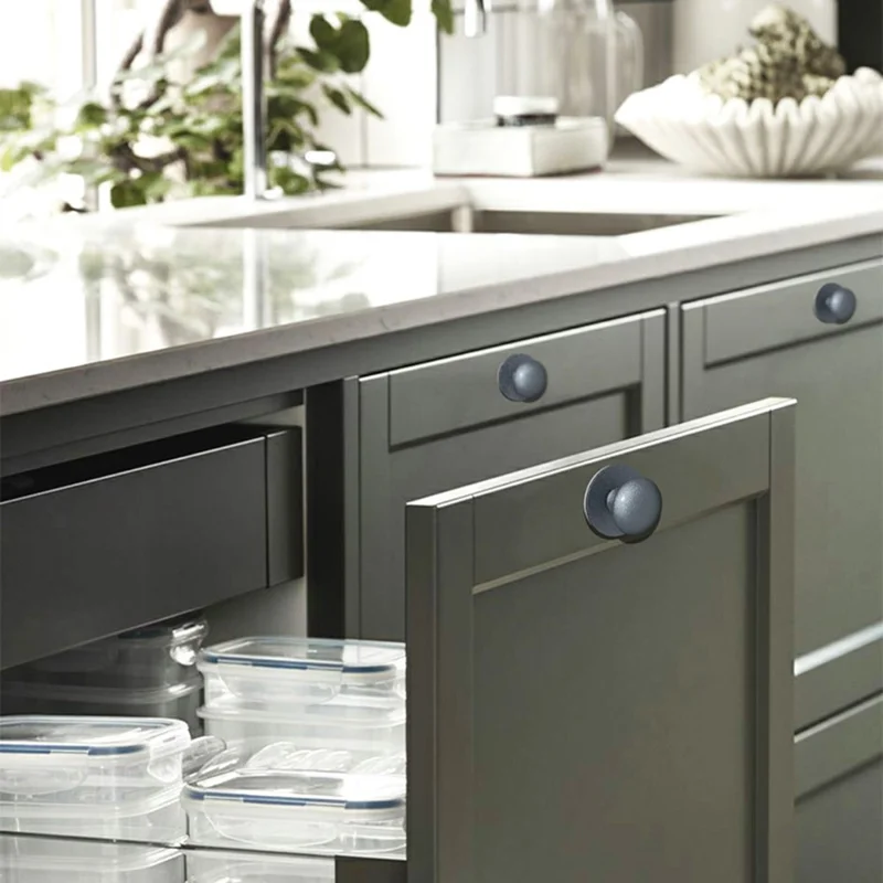 Adhesive Cabinet Handles with Clear Base Round Drawer Pulls No Drill Furniture Knobs Stainless Steel - Tarnish