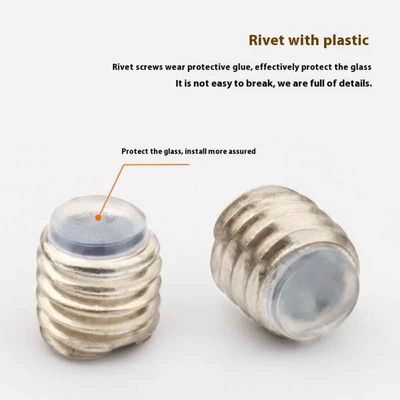 2Pcs 304 Stainless Steel Glass Clamp for 6-8mm Thickness Glass Shelf Bracket Semi-Circular Clamp