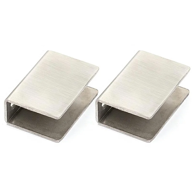 2Pcs 304 Stainless Steel Glass Clamp for 6-8mm Thickness Square Glass Clips Shelf Bracket