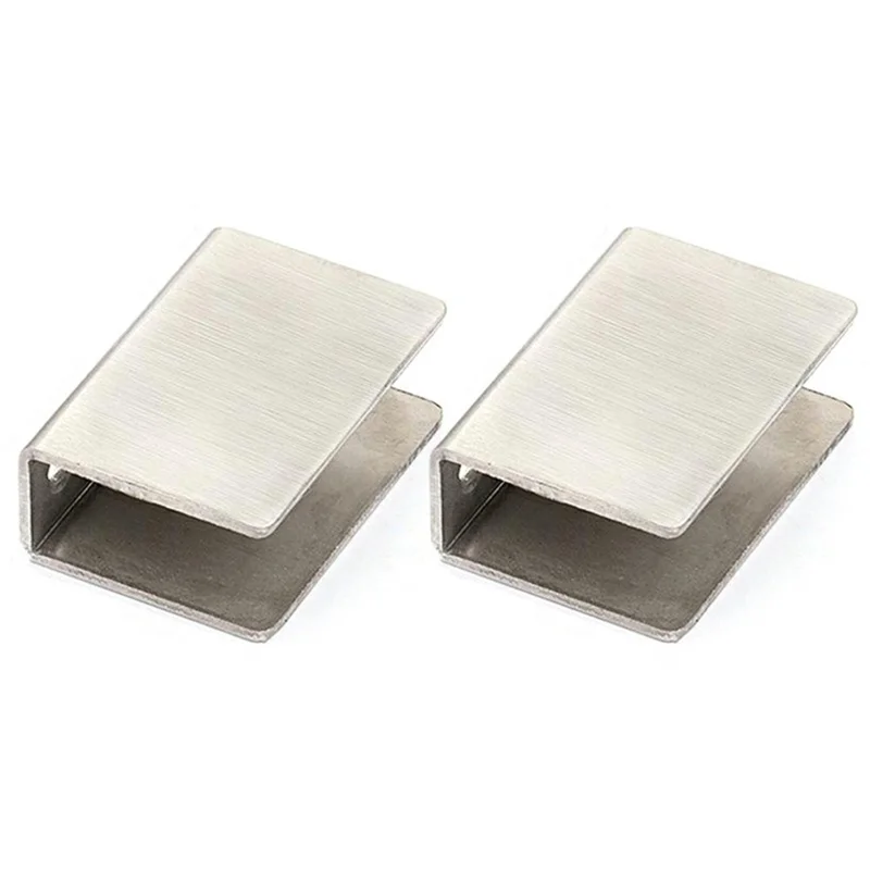 2Pcs Glass Bracket for 10-12mm Thickness Glass Clips 304 Stainless Steel Glass Clamp Square Shelf Bracket