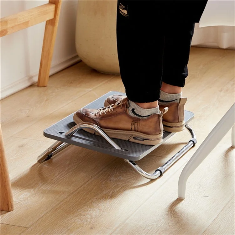 Ergonomic Footrest Office Desk Height Adjustable Sofa Foot Rest Pad for Work Home - Light Grey