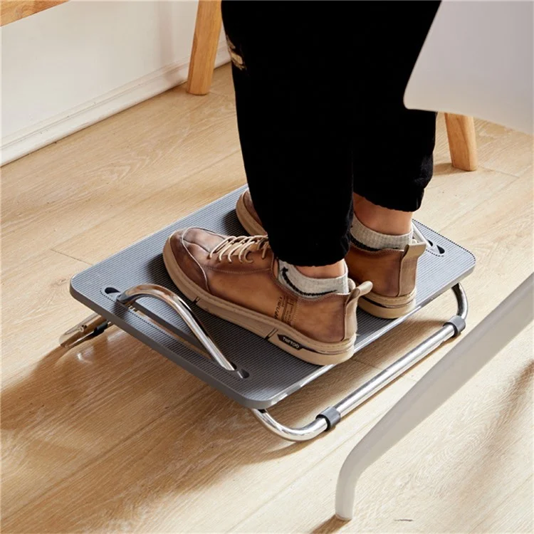 Ergonomic Footrest Office Desk Height Adjustable Sofa Foot Rest Pad for Work Home - Light Grey