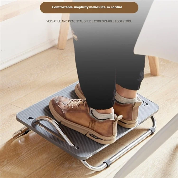 Ergonomic Footrest Office Desk Height Adjustable Sofa Foot Rest Pad for Work Home - Light Grey