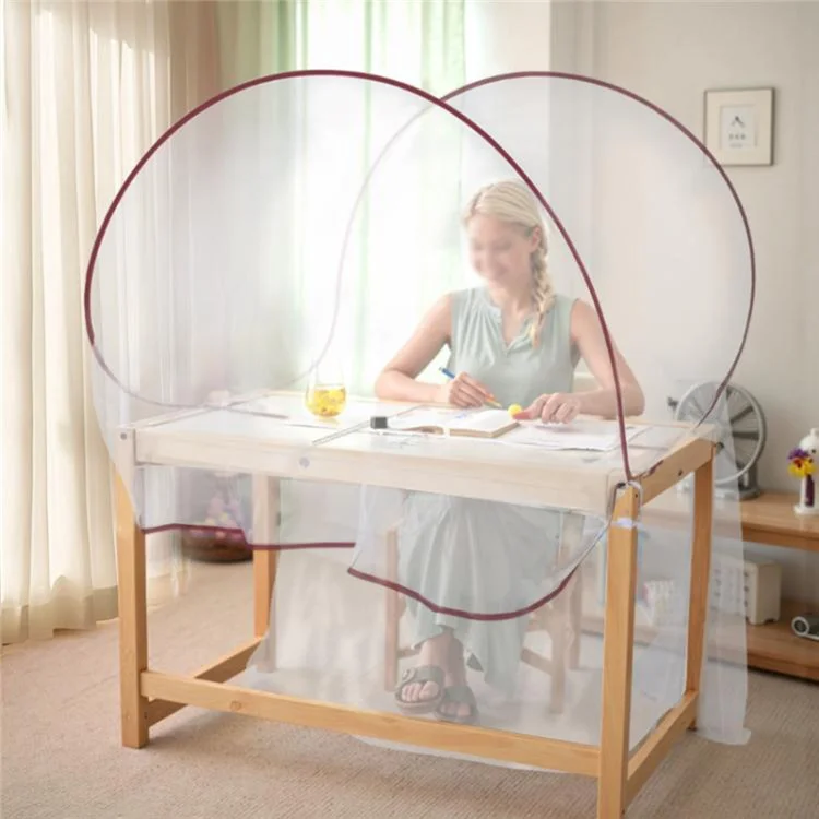 Moustiquaire portable pliable à double couche pour camping extérieur, adaptée au bureau des étudiants